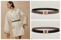 Herm&Atilde;&uml;s Mini Constance Rose Gold Belt Buckle & Reversible 24 mm Etoupe Epsom