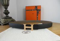 Herm&Atilde;&uml;s Mini Constance Rose Gold Belt Buckle & Reversible 24 mm Etoupe Epsom