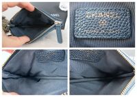 Chanel Mini O Case Zipped Pouch in Pearly Petroleum Blue Soft Quilted Cavia