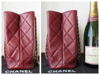 Chanel Shopping Tote in Dark Burgundy with Gold Hardware