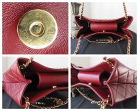 Chanel Shopping Tote in Dark Burgundy with Gold Hardware