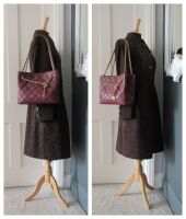 Chanel Shopping Tote in Dark Burgundy with Gold Hardware