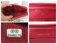 Chanel Pearl Embellished Twin Zipped Pochette Clutch with Chain in Dark Red