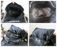 Chanel Vintage Tassle Bucket Bag in Black Quilted Suede with Gold Hardware