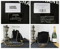 Chanel Vintage Tassle Bucket Bag in Black Quilted Suede with Gold Hardware