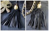 Chanel Vintage Tassle Bucket Bag in Black Quilted Suede with Gold Hardware