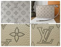 Louis Vuitton Zip Pochette Wristlet Pouch in Galet Beige Mahina Leather As 