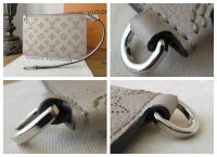 Louis Vuitton Zip Pochette Wristlet Pouch in Galet Beige Mahina Leather As 