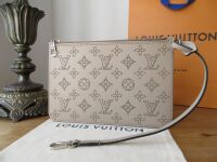 Louis Vuitton Zip Pochette Wristlet Pouch in Galet Beige Mahina Leather As 