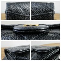 Chanel Classic Flap Compact Card Holder in Black Caviar with Gold Hardware