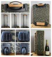 Mulberry Trolley Cabin Suitcase in Leopard Printed Birds Nest Scotchgrain