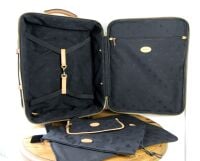 Mulberry Trolley Cabin Suitcase in Leopard Printed Birds Nest Scotchgrain