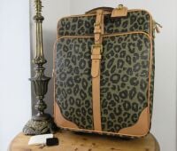 Mulberry Trolley Cabin Suitcase in Leopard Printed Birds Nest Scotchgrain