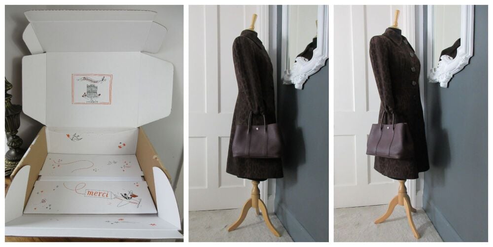 Herm&egrave;s Small Garden Party TPM 30cm in Rouge Sellier Negonda with Palladium Silver Hardware