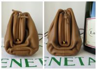 Bottega Veneta The Mini Pouch in Camel Calfskin Nappa