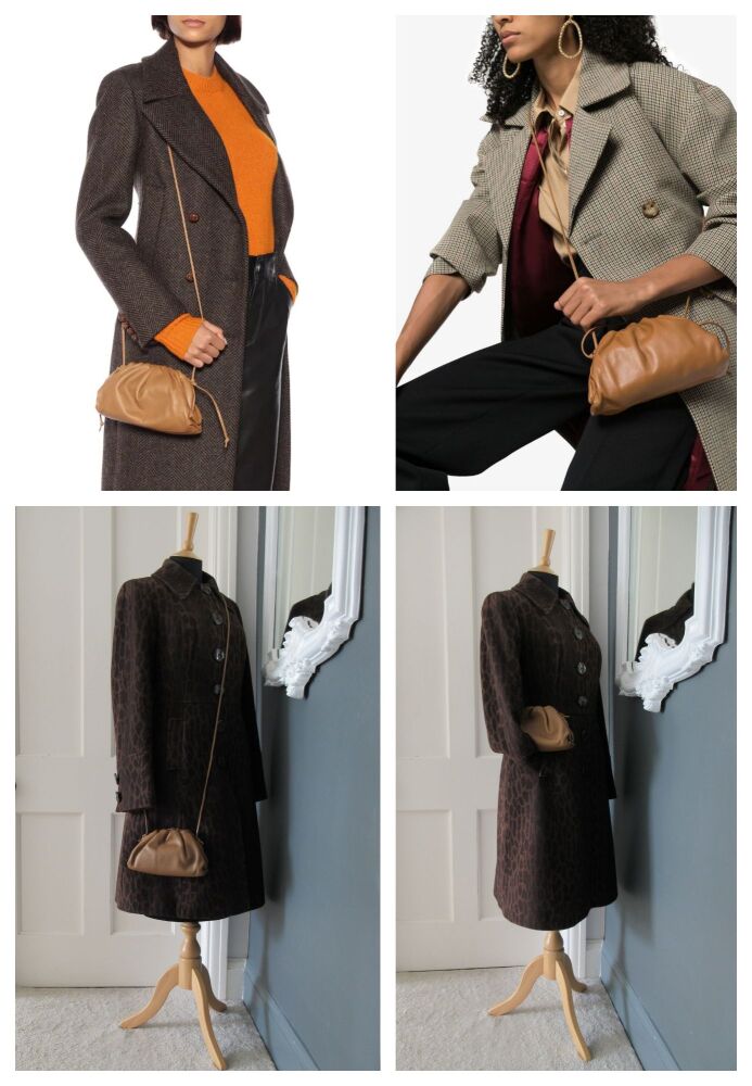 Bottega Veneta The Mini Pouch in Camel Calfskin Nappa