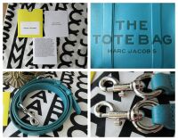 Marc Jacobs Medium The Tote Shoulder Bag in Harbor Blue Leather