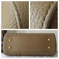 Mulberry Small Double Zipped Bayswater Tote in Taupe Small Classic Grain