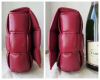 Bottega Veneta Padded Cassette Bag in Morello Cherry Intrecciato Lambskin