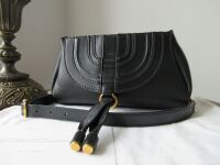 Chlo&Atilde;&copy; Marcie Crazy Small Shoulder Clutch in Black Calfskin