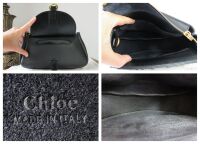 Chlo&Atilde;&copy; Marcie Crazy Small Shoulder Clutch in Black Calfskin