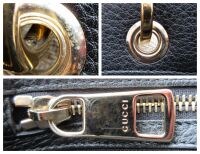 Gucci Bamboo Top Handle Medium Tote Shopper in Black Calfskin