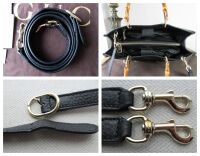 Gucci Bamboo Top Handle Medium Tote Shopper in Black Calfskin