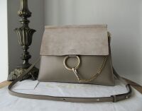 Chlo&Atilde;&copy; Faye Medium in Motty Grey Calfskin & Suede