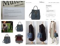 Mulberry Hampstead Bucket Bag in Dark Stone Matte Croc Printed Calfskin