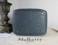Mulberry Hampstead Bucket Bag in Dark Stone Matte Croc Printed Calfskin