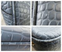 Mulberry Hampstead Bucket Bag in Dark Stone Matte Croc Printed Calfskin