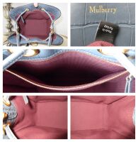 Mulberry Hampstead Bucket Bag in Dark Stone Matte Croc Printed Calfskin