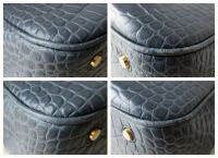 Mulberry Hampstead Bucket Bag in Dark Stone Matte Croc Printed Calfskin