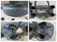 Mulberry Hampstead Bucket Bag in Dark Stone Matte Croc Printed Calfskin