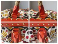 Prada Large Canapa Stampata Frame Top Handle Bauletto in Papaya