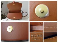Celine Tabou Clutch on Strap in Smooth Tan Calfskin