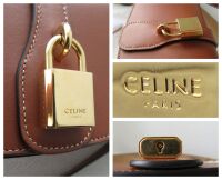 Celine Tabou Clutch on Strap in Smooth Tan Calfskin