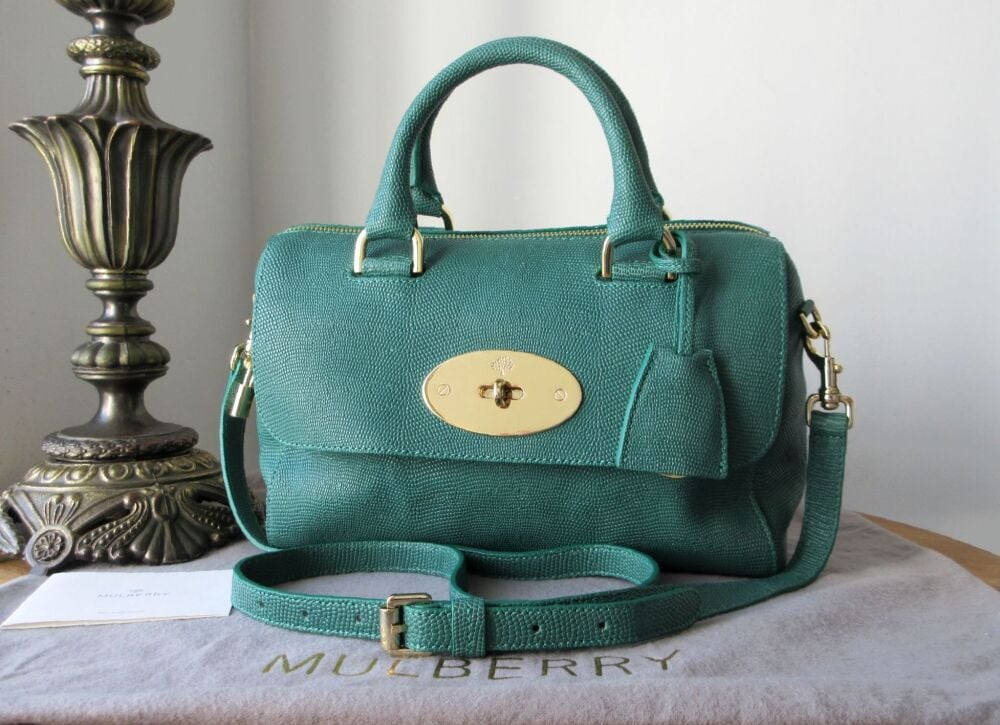 Mulberry Small Del Rey in Emerald Textured Lizard Printed Calfskin