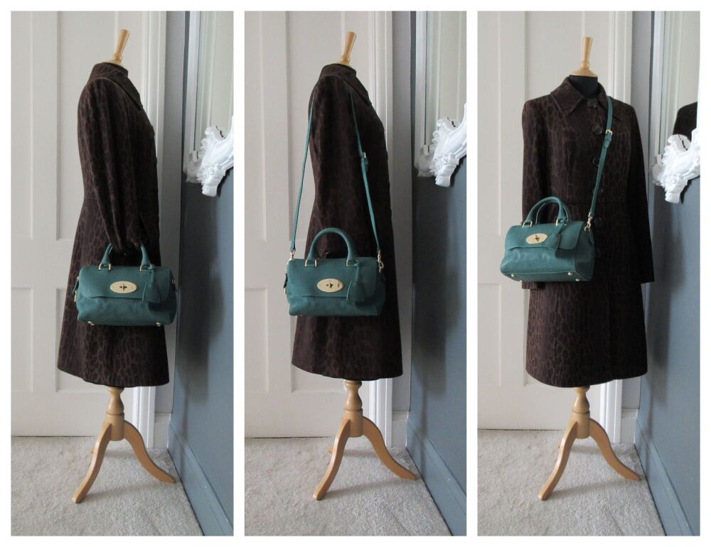 Mulberry Small Del Rey in Emerald Textured Lizard Printed Calfskin