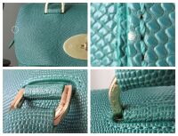 Mulberry Small Del Rey Emerald Textured Lizard Printed Calfskin