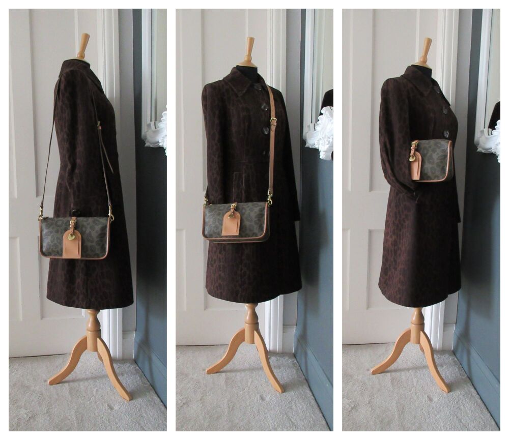 Mulberry Small Zipped Camera Bag Satchel in Leopard Printed Birds Nest Scotchgrain