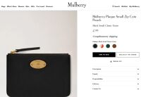 Mulberry Plaque Small Zip Coin Pouch in Light Salmon Heavy Grain