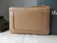 Mulberry Plaque Small Zip Coin Pouch in Light Salmon Heavy Grain