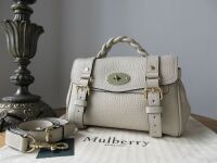 Mulberry Sustainable Icon Mini Alexa in Chalk Heavy Grain Leather