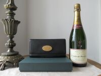 Mulberry Plaque Continental Long Flap Wallet in Black Natural Vegetable Tan