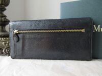 Mulberry Plaque Continental Long Flap Wallet in Black Natural Vegetable Tan
