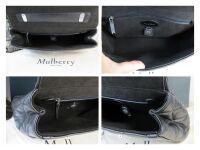 Mulberry Medium Lily in Black Quilted Shiny Buffalo Leather