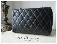 Mulberry Medium Lily in Black Quilted Shiny Buffalo Leather