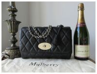 Mulberry Medium Lily in Black Quilted Shiny Buffalo Leather