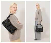 Mulberry Maggie Shoulder Bag in Black Natural Leather